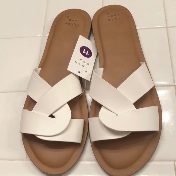 White and tan sandals - A New Day size 11 - Picture 2 of 4